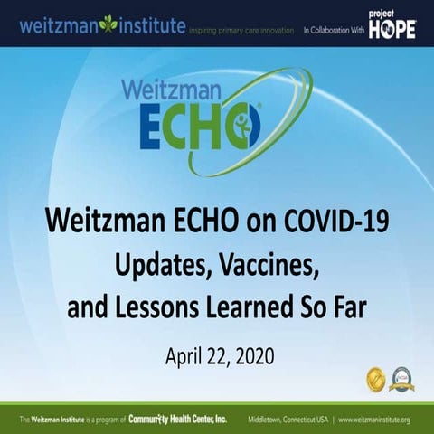 Weitzman ECHO COVID-19: Updates, Vaccines, and Lessons Learned So Far
