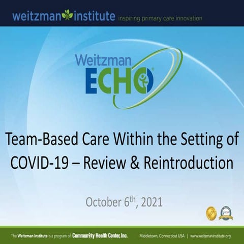 Weitzman Echo on COVID-19 Team Based Care 