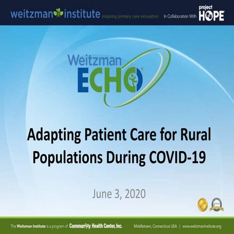 Weitzman ECHO: Adapting Patient Care for Rural Populations During COVID-19