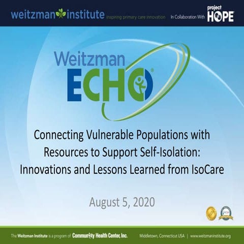 Weitzman ECHO: Connecting Vulnerable Populations with Resource to Support Sel...