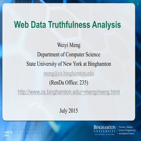 Weiyi meng web data truthfulness analysis