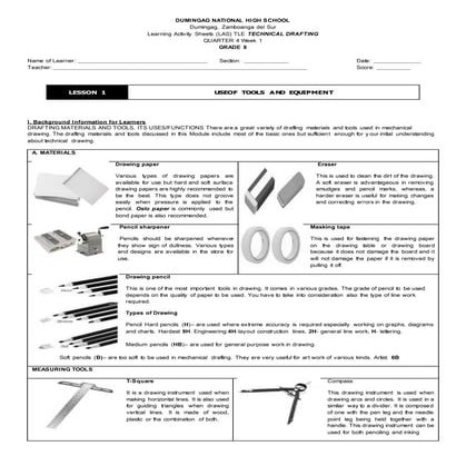 L2: TD-TOOLS & EQUIPMENT