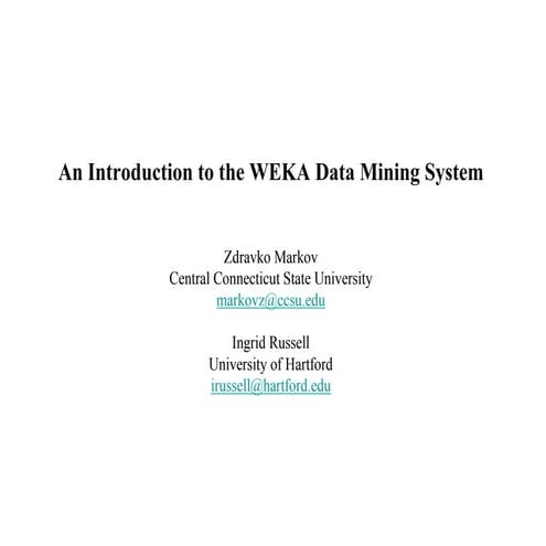 Weka tutorial