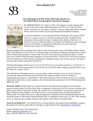 New Emerging Civil War Series Title Takes Readers on the Ultimate Road Trip through the Gettysburg Campaign