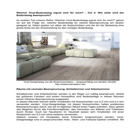 Welcher Bodenbelag eignet sich für mich  - Teil 2- Wie stark wird der Bodenbe...
