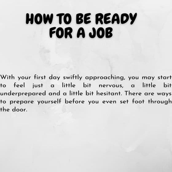 How To Be Ready For A Job