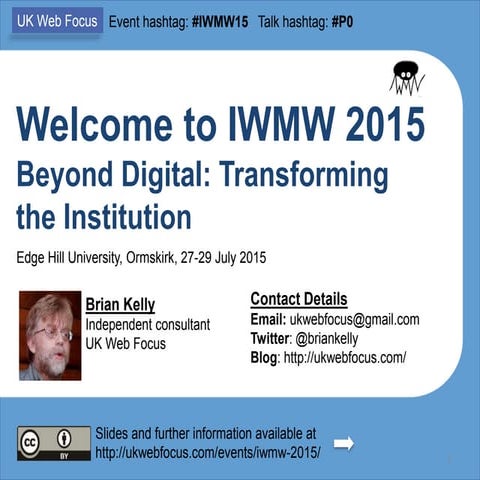 Welcome to IWMW 2015
