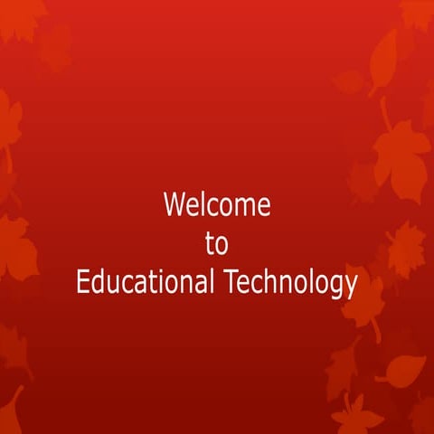 Welcome and Overview of Class - 2012