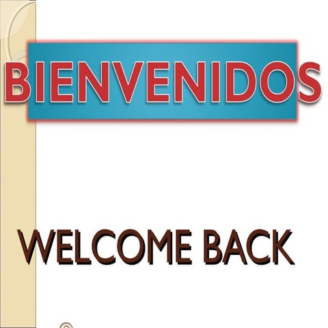Welcome back | PPT
