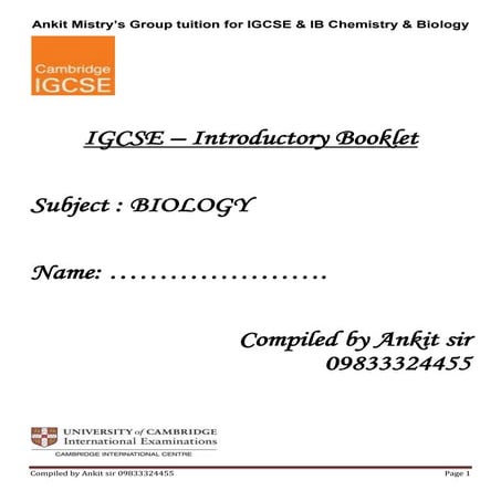 Welcome book biology new syllabus commitment