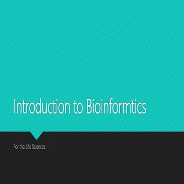 Welcome intro bioinfo