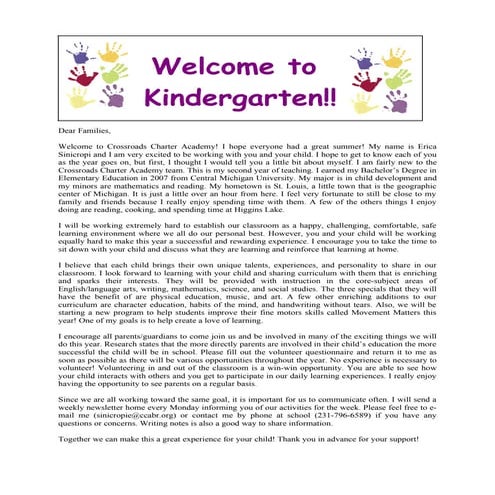 Welcome Letter & Important Info