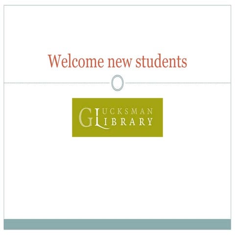 Welcome new students