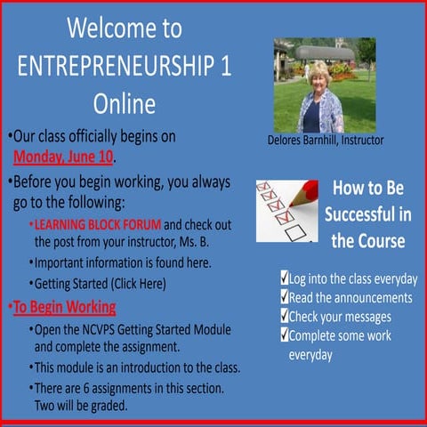 Welcome to Entrepreneurship 1