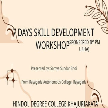 7 Days Skill Development Workshop on Self-Awareness and Teamwork | PPTX