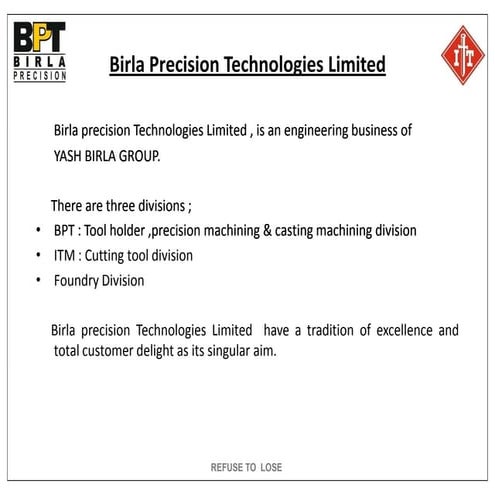 Cnc machine tools, Hsk toolings, Tool holders - Birla Precision Technologies Ltd