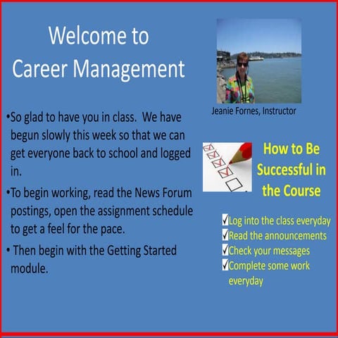 Welcome to Career Management - Spring 2015
