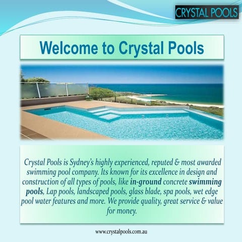 Swimming Pool Designs By Crystal Pools | PDF