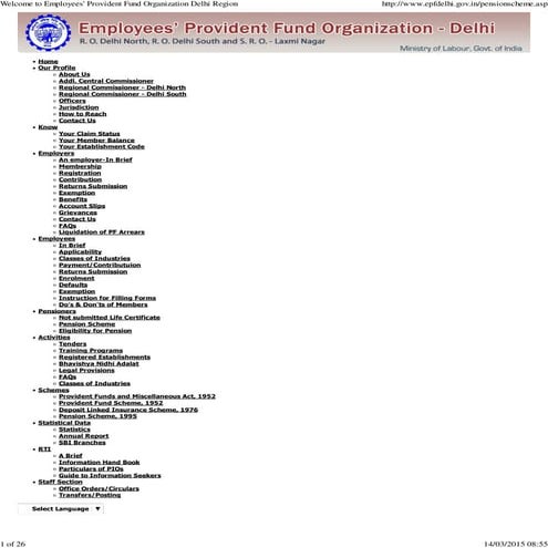 Welcome to employees' provident fund organization delhi region