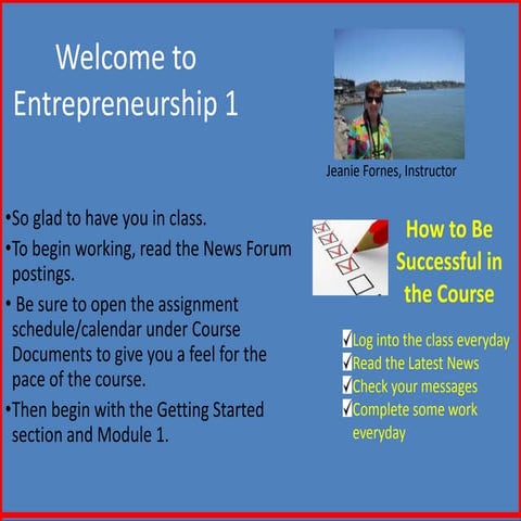 Welcome to Entrepreneurship 1