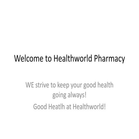 Welcome to healthworld pharmacy