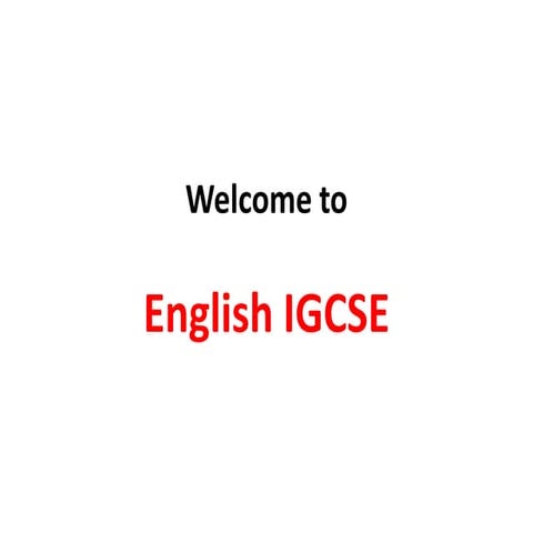 Welcome to igcse english