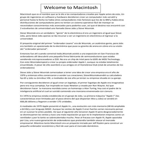 Welcome to macintosh