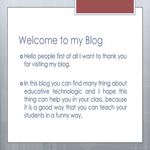 Welcome to my blog | PPT