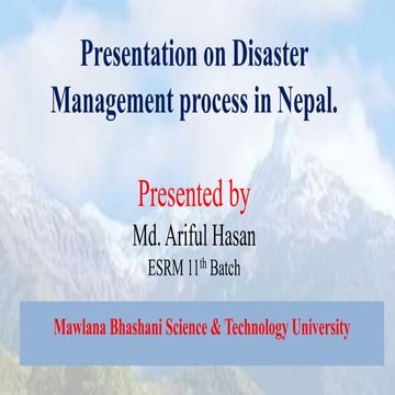 Presentation on Disaster Management process in Nepal