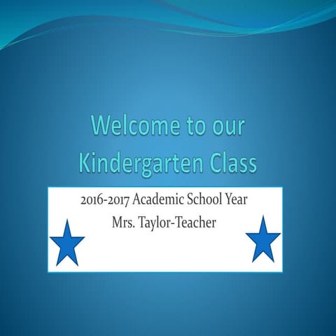 Welcome to our kindergarten class