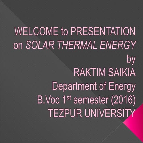 Solar Thermal Energy 
