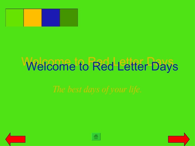 Welcome To Red Letter Days