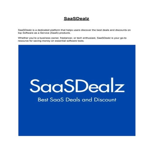 Welcome to SaaS Dealz:  SaaS Coupon Website.pdf