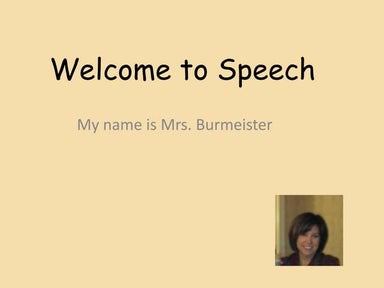 Welcome to speech