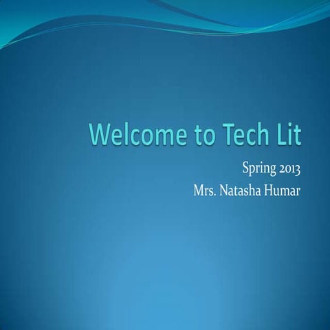 Welcome to Tech Lit