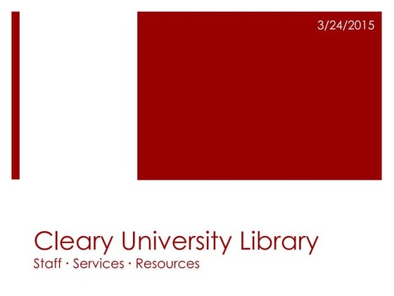 Welcome to the Cleary Online Library