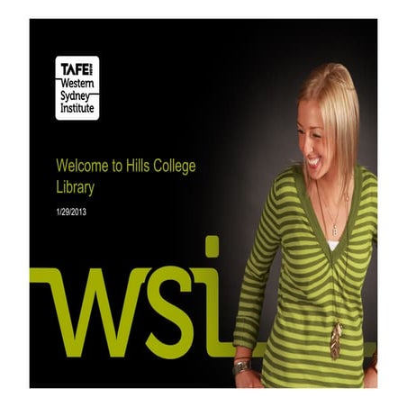 Welcome to the Hills TAFE Library service 