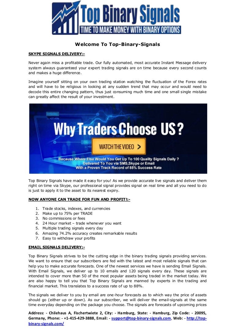 Top binary signals