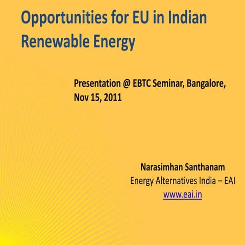 Welcoming you to the world of indian renewable energy   for european companies