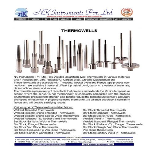 Welded reduced tip socket weld end thermowell
