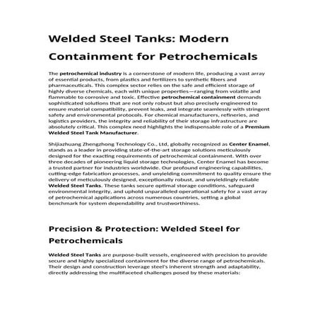Welded Steel Tanks Modern Containment for Petrochemicals.docx