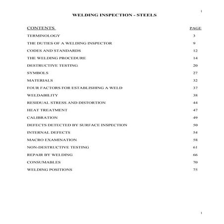 Welding visual inspection