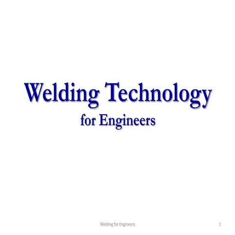 Welding for engineers   chapter 1
