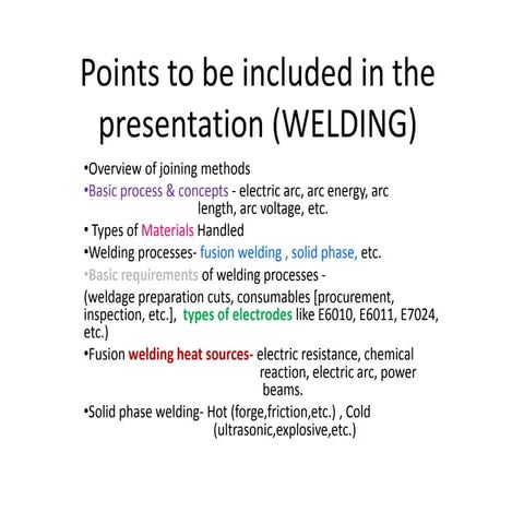 Welding points
