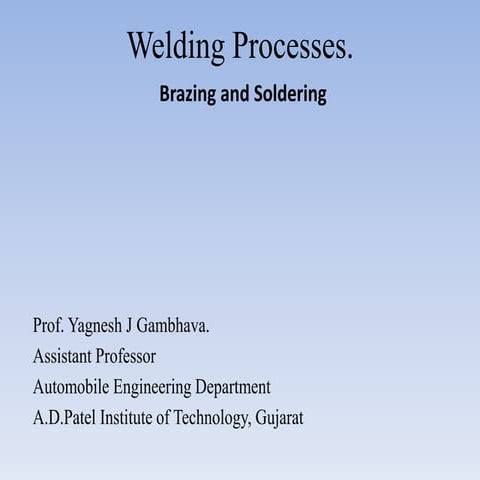 Welding processes-Brazing & Soldering