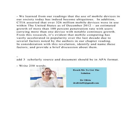 - We learned from our readings that the use of mobile devices in our.docx