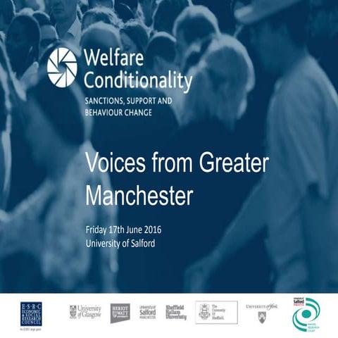 Welfare Conditionality - Voices from Greater Manchester