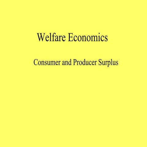Welfare Economics