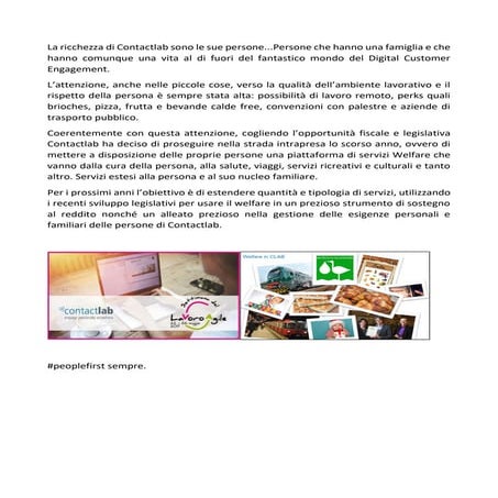 Welfare in Contactlab