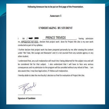 Welingkar First Year Project- ProjectWeLike